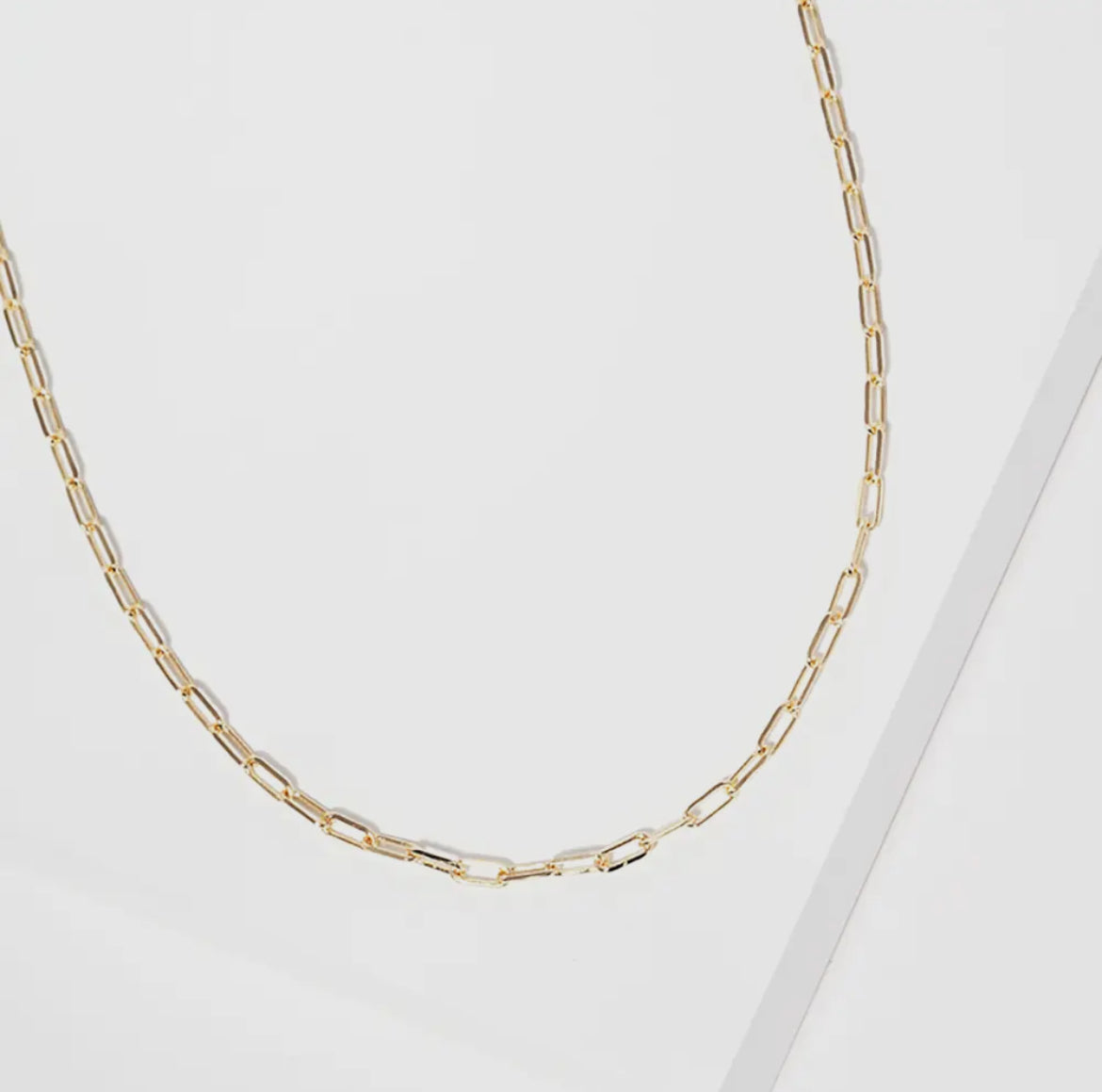 Gold Dainty Paperclip Chain Necklace