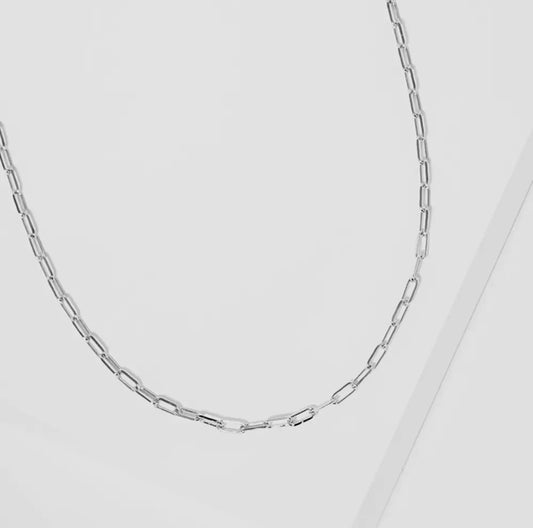 Silver Dainty Paperclip Chain Necklace