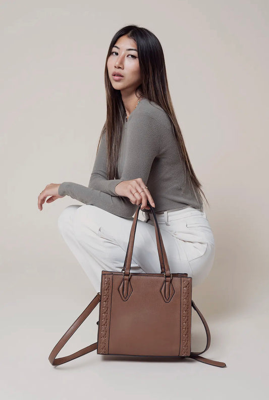 Betsy Whipstitch Vegan Structured Handbag M2344