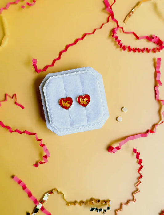 KC Heart Stud Earrings