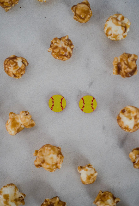 Softball Stud Earrings