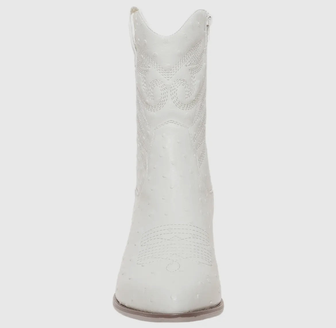 Megan Ivory Faux Ostrich Short Boots