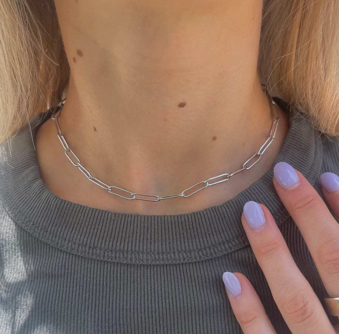 Silver Sasha Paperclip Necklace