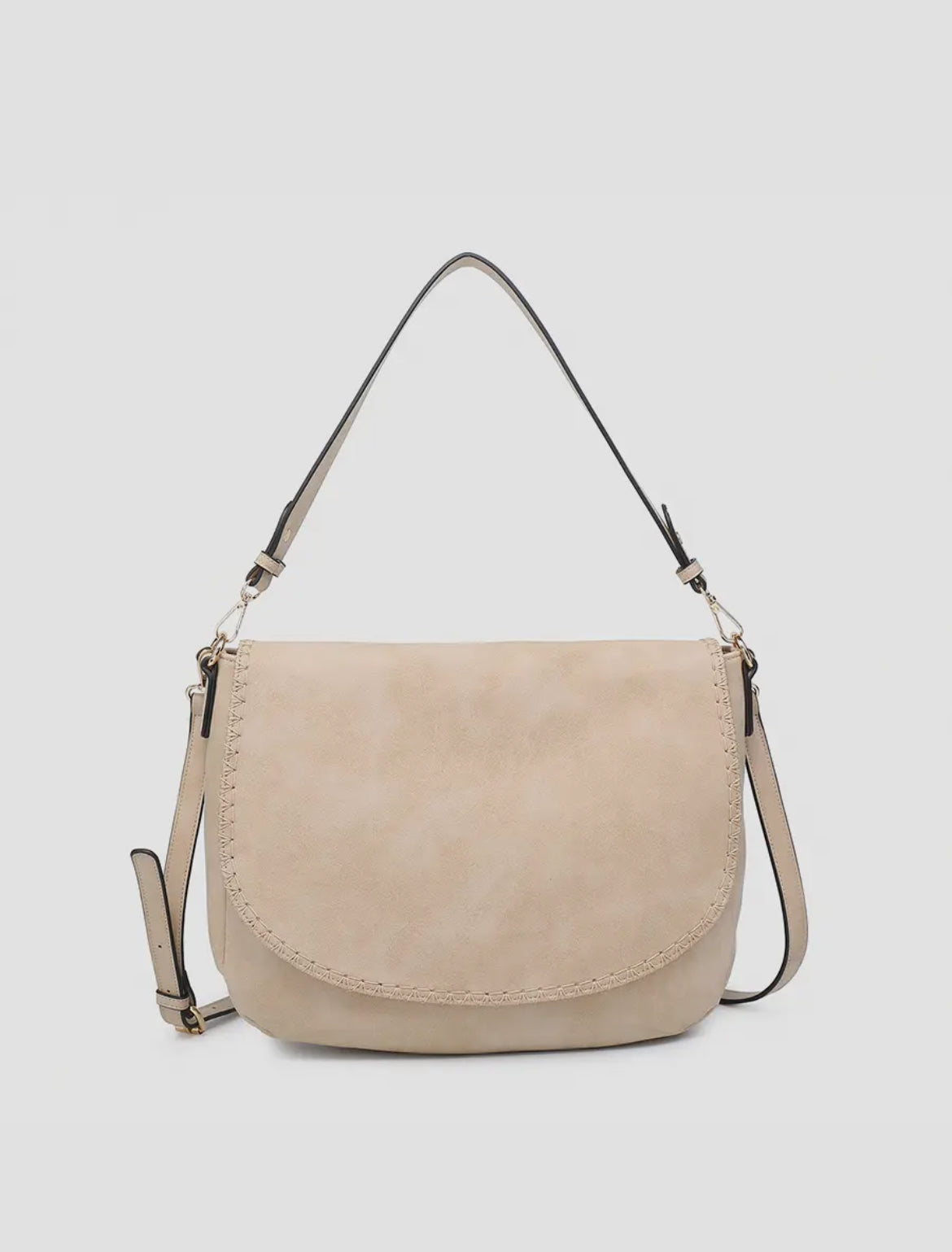 Jess Vegan Stitched Suede Shoulder Bag