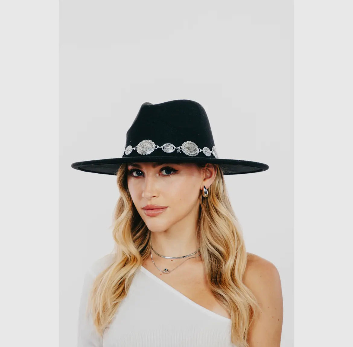 Black Concho Band Felt Hat