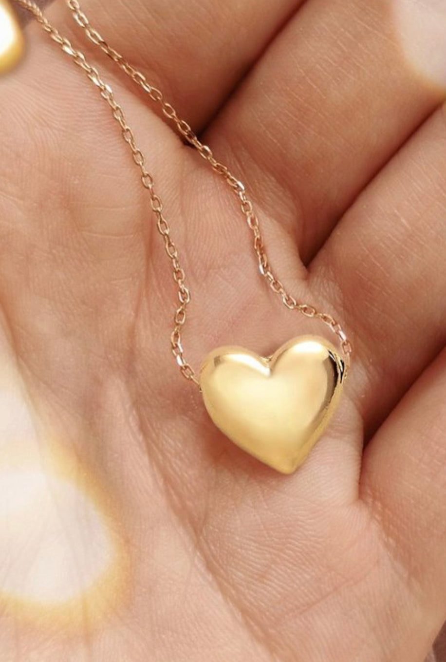 Gold Bubble Heart Necklace