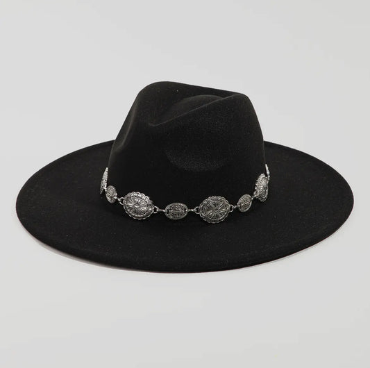 Black Concho Band Felt Hat