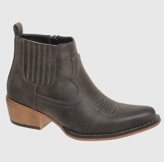 Kaylee Black Vegan Leather Side Zip Booties