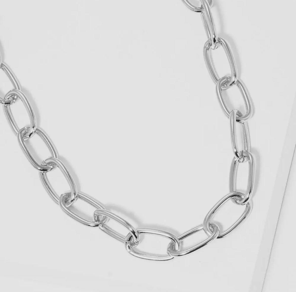 Silver Large Link Necklace