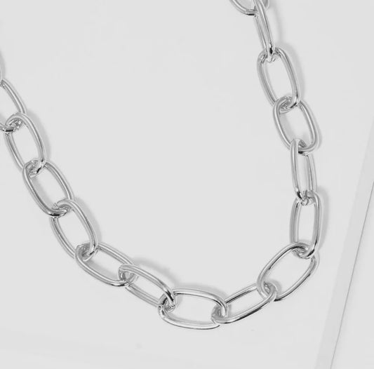 Silver Large Link Necklace