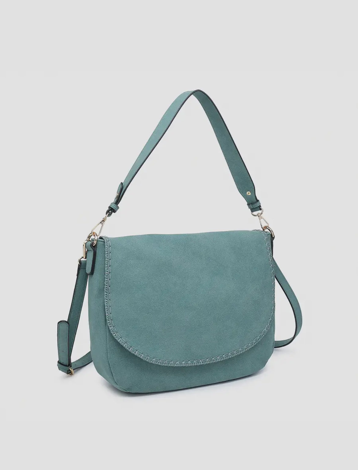 Jess Vegan Stitched Suede Shoulder Bag