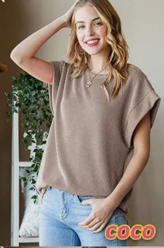 Coco Ribbed Dolman Top