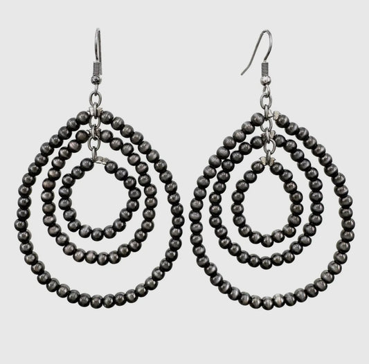 Triple Teardrop Desert Pearl Earrings