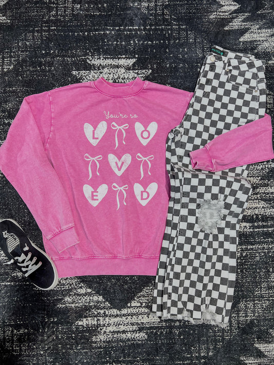 You’re So Loved Premium Mineral Wash Sweatshirt