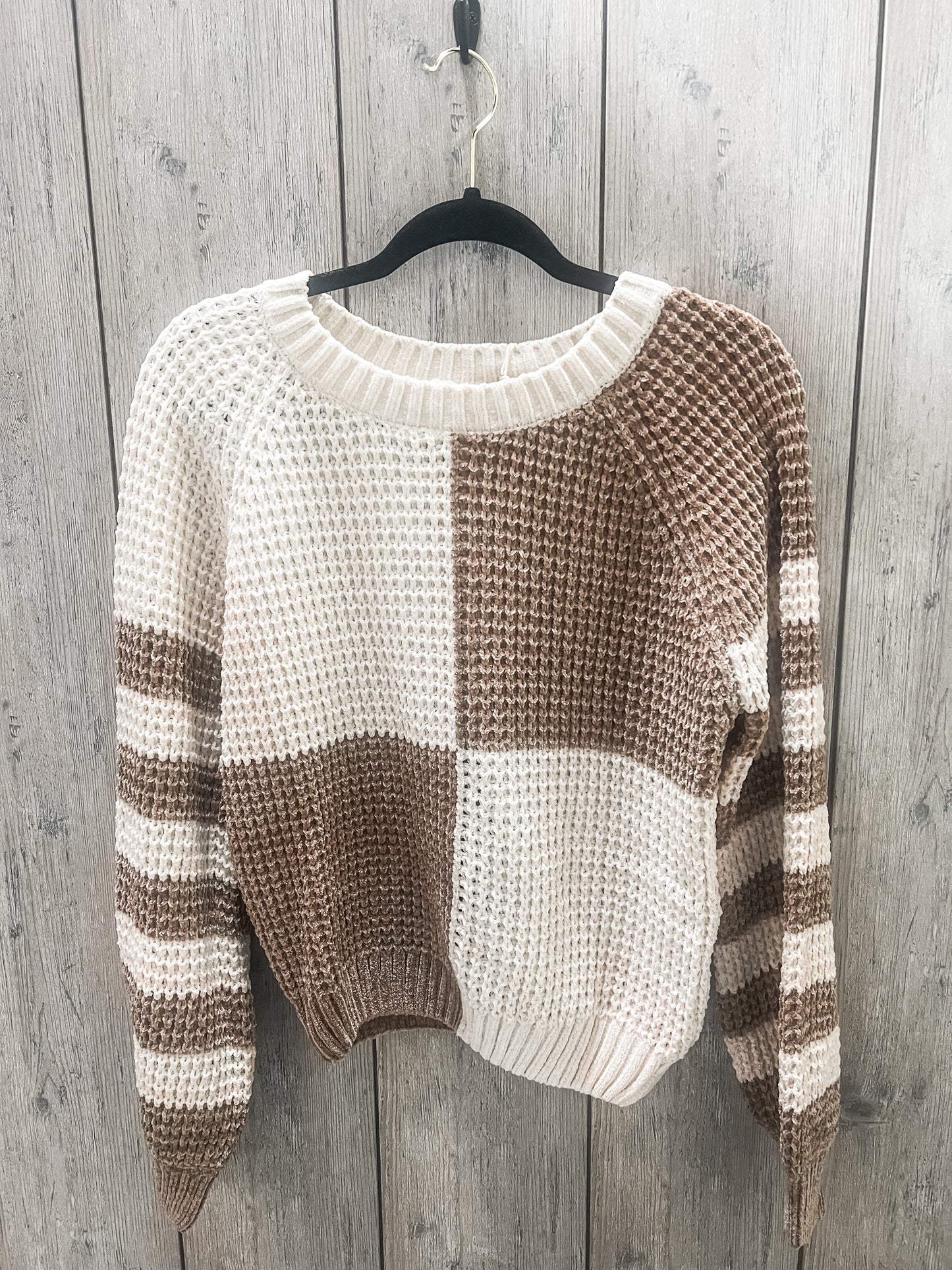 Mocha Checker + Stripe Sweater