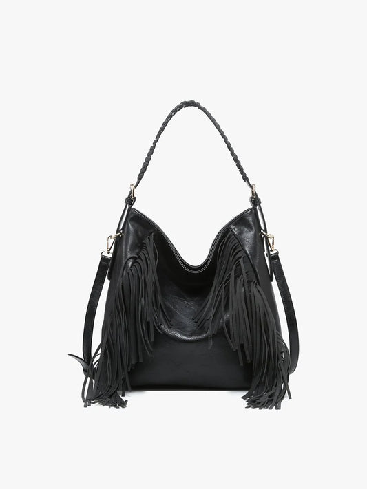 Sav Vegan Fringe Hobo Handbag M2350