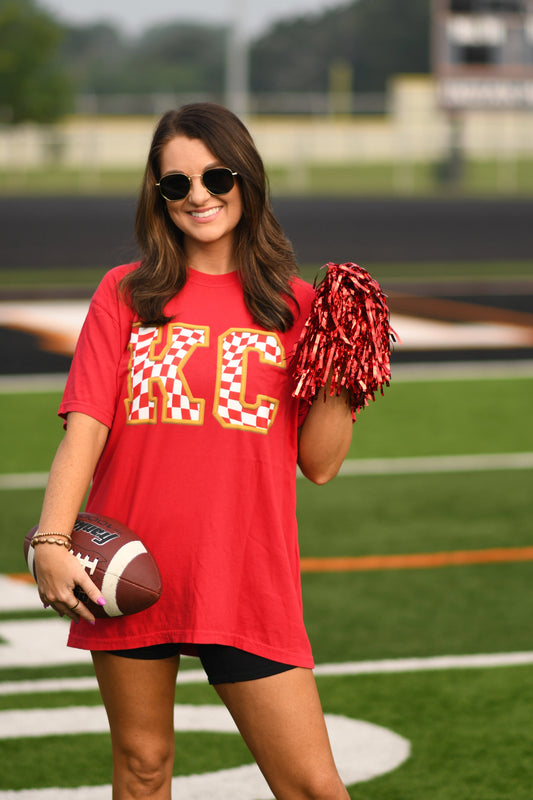 Red Checkered KC Comfort Colors Tee