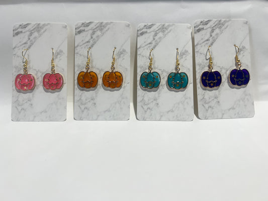 Colorful Pumpkins Pendant Earrings