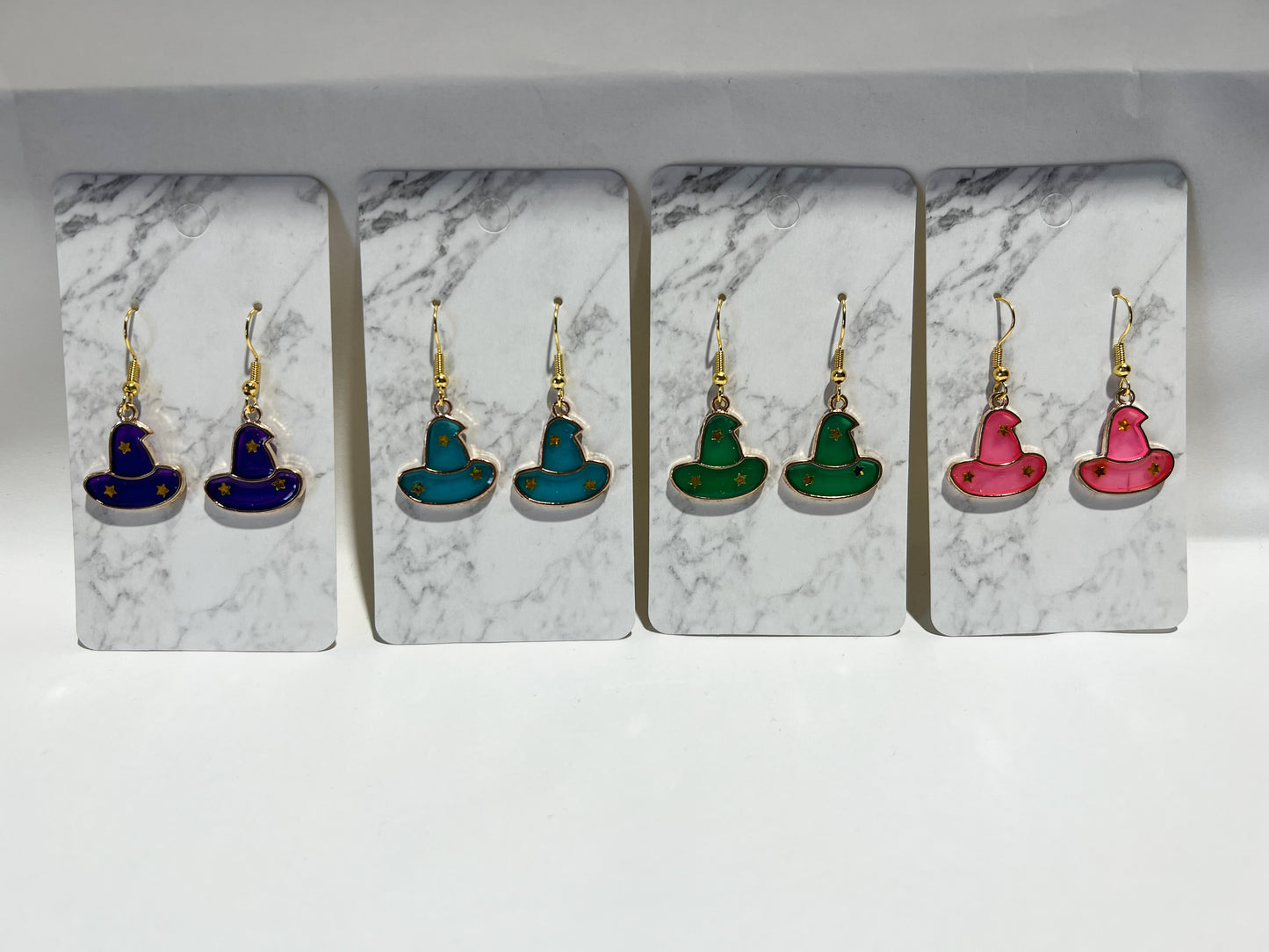 Colorful Witch’s Hat Pendant Earrings