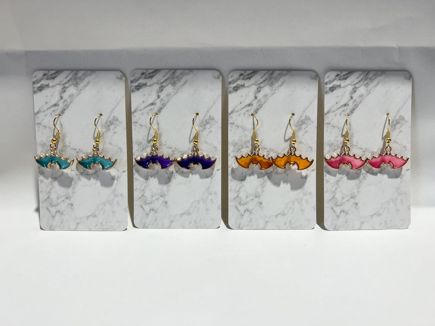 Colorful Bats Pendant Earrings