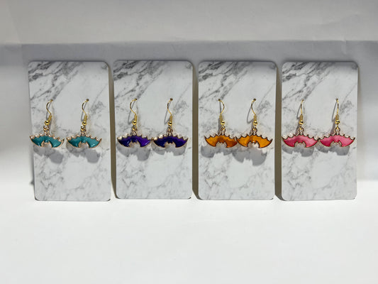 Colorful Bats Pendant Earrings