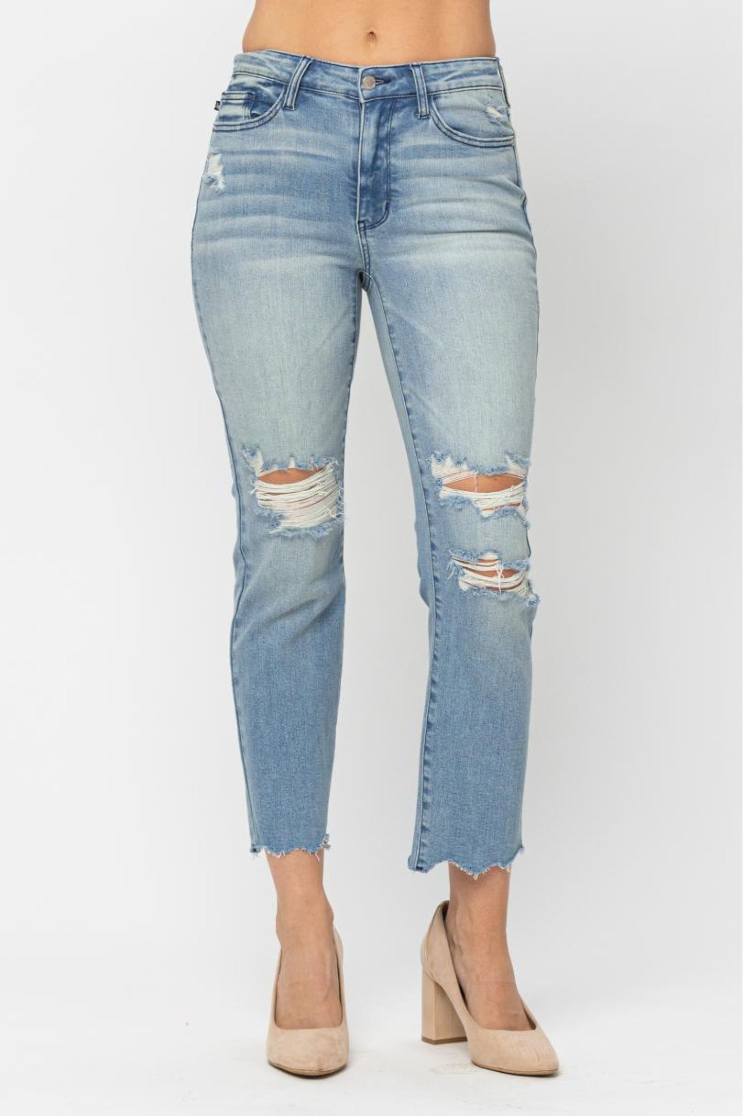 Judy Blue Westin Mid-Rise Cropped Straight Leg Jeans (JB 88512)