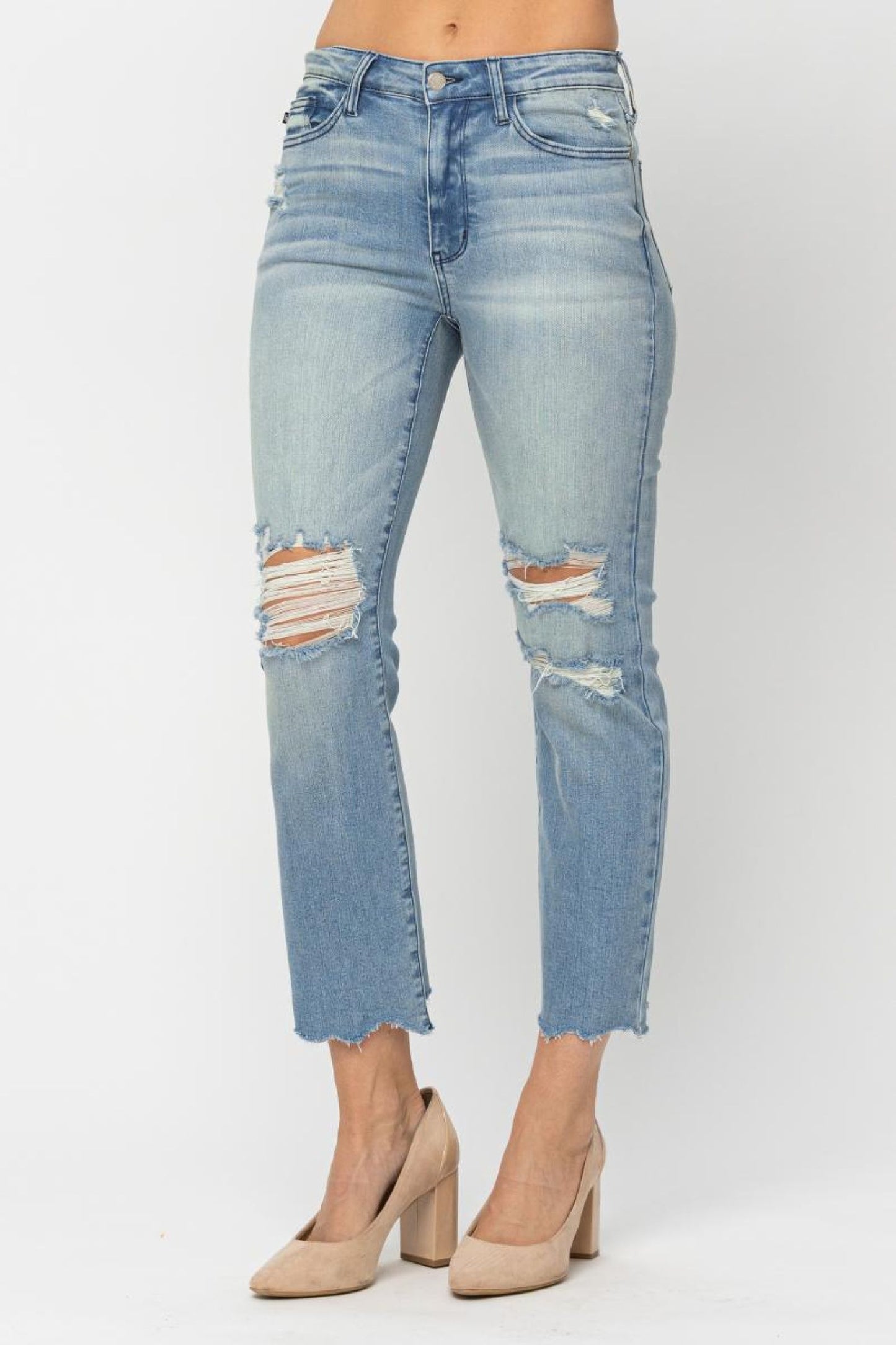 Judy Blue Westin Mid-Rise Cropped Straight Leg Jeans (JB 88512)