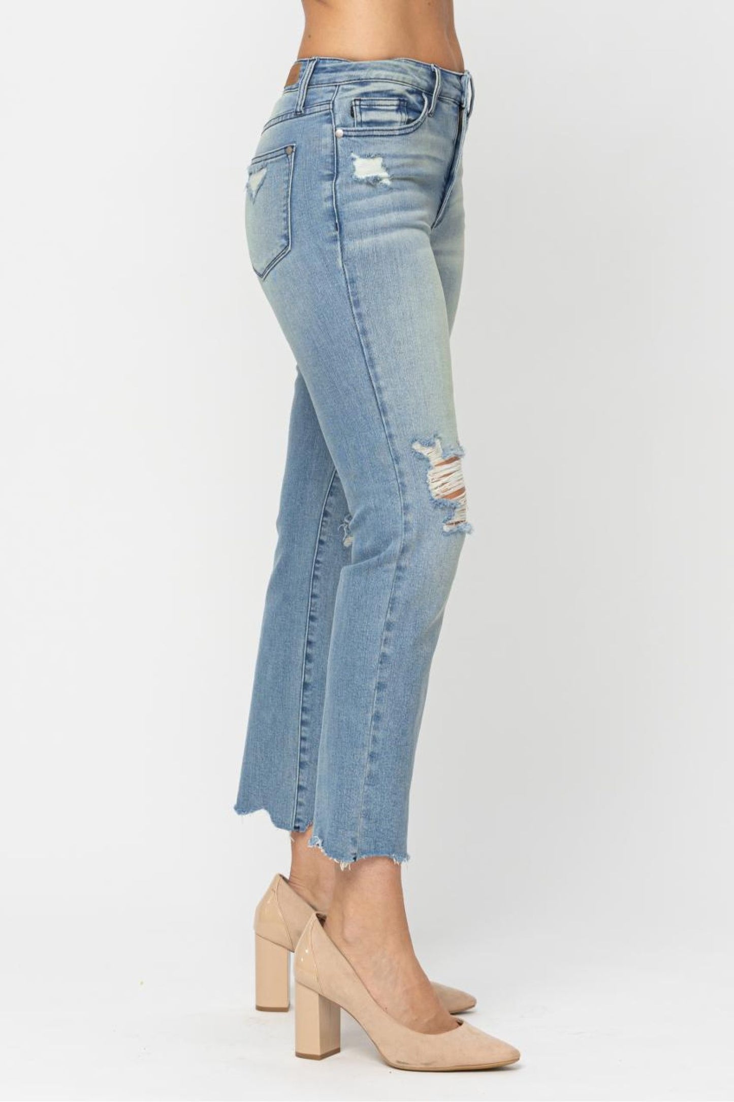 Judy Blue Westin Mid-Rise Cropped Straight Leg Jeans (JB 88512)