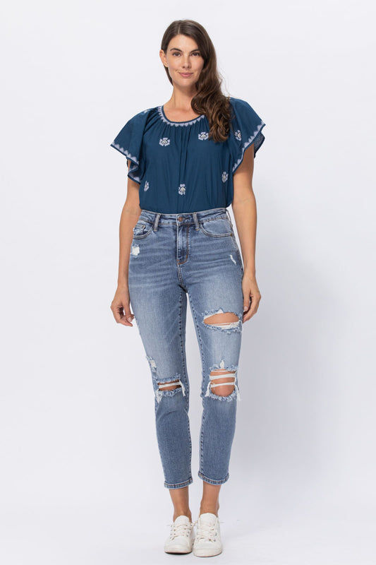 Judy Blue Pandora High-Rise Distressed Jeans (JB 88372)