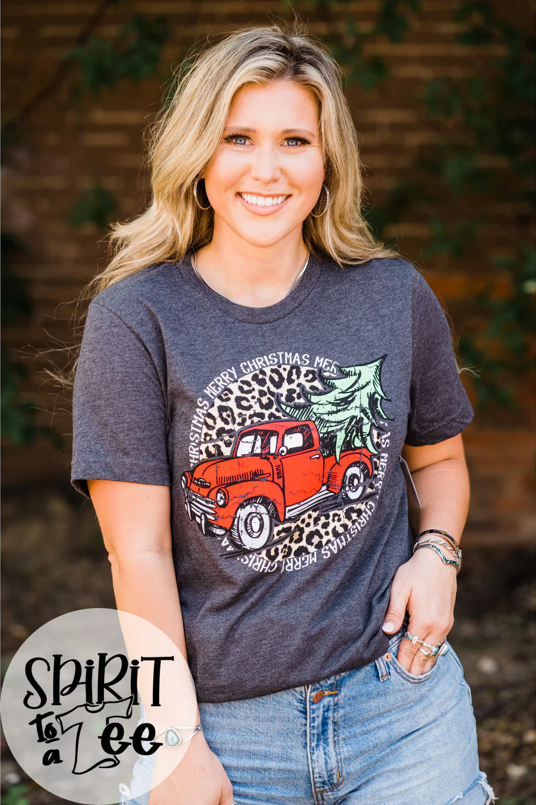 Red Christmas Truck Tee