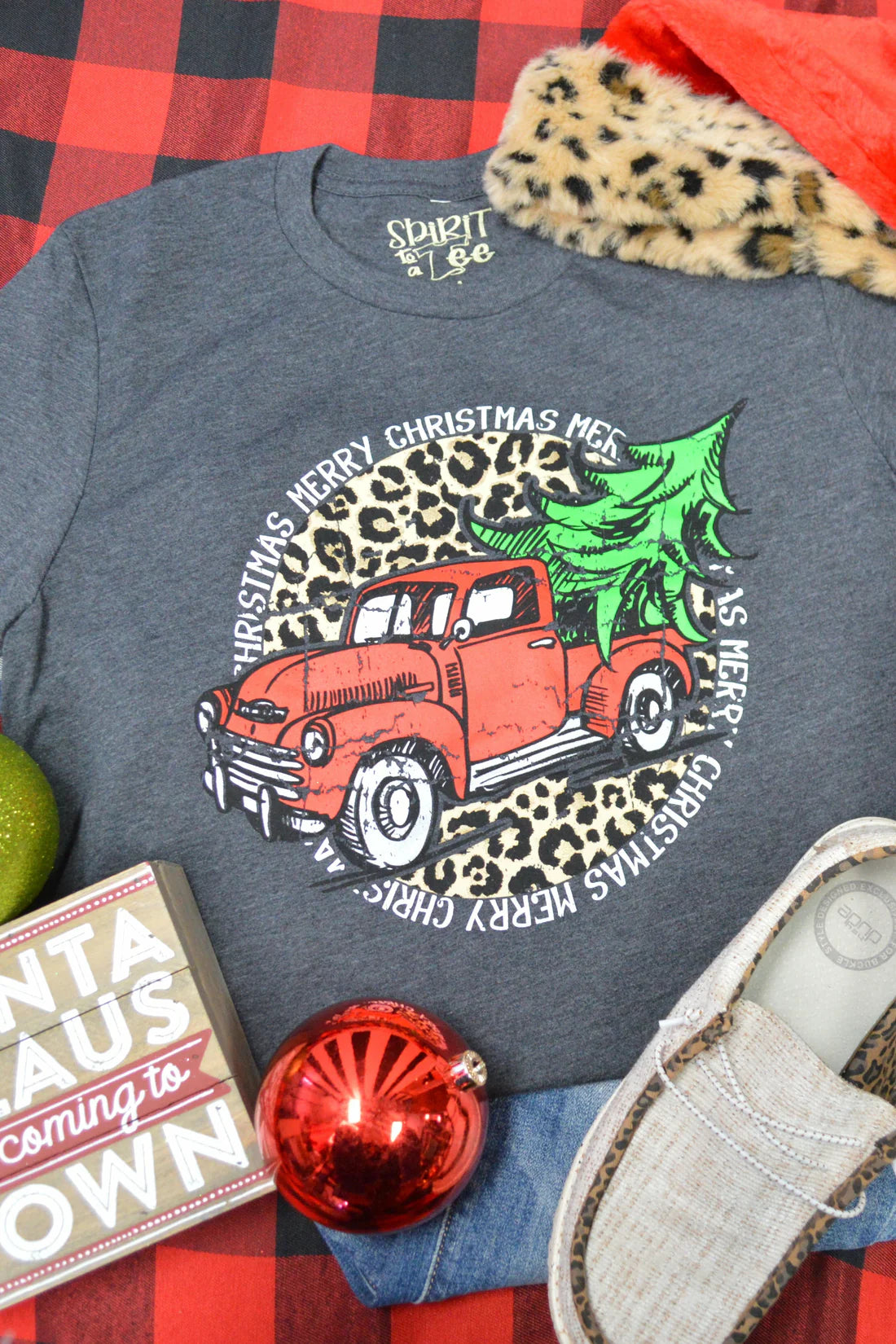 Red Christmas Truck Tee