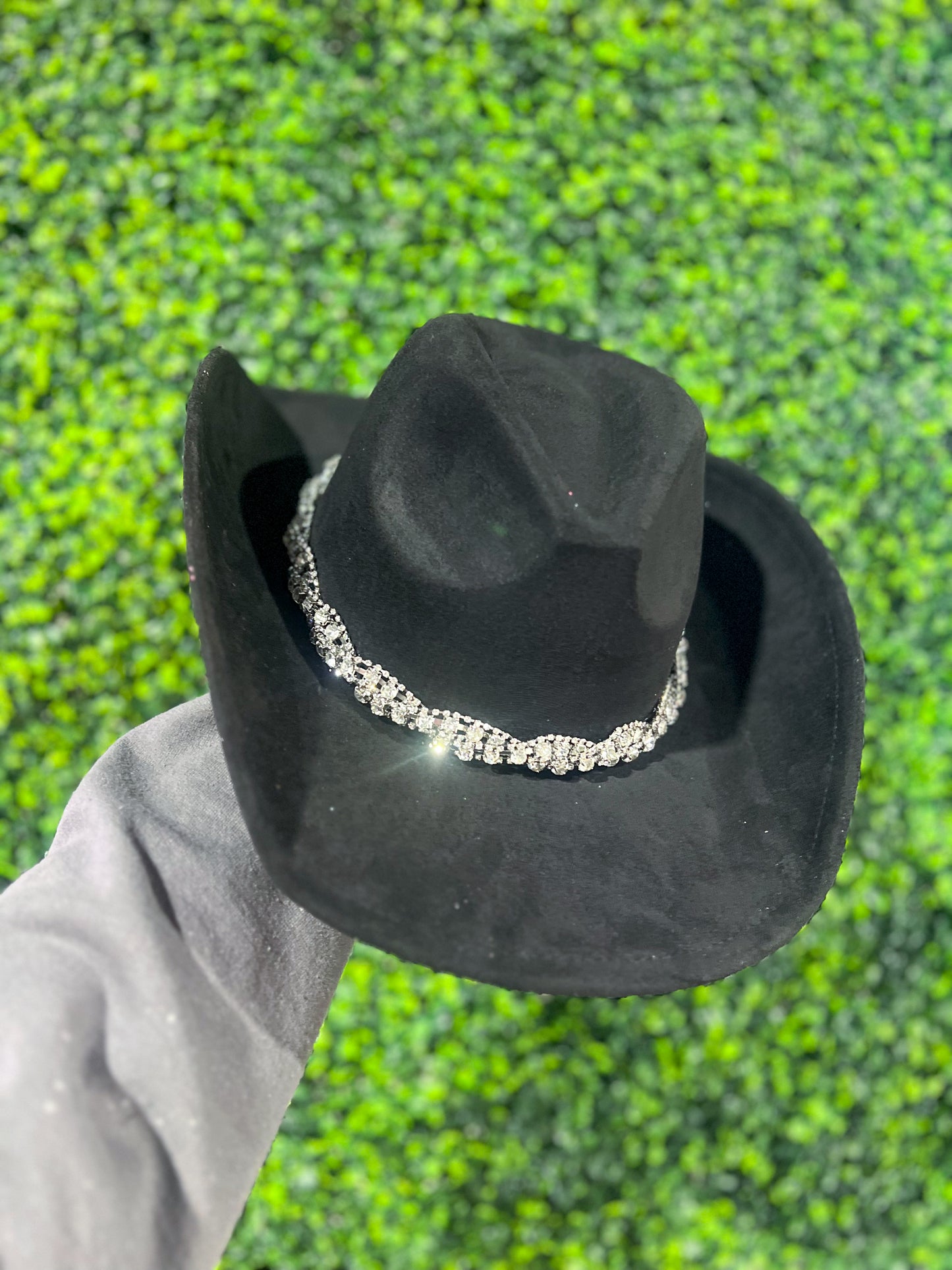 Black Rhinestone Band Cowgirl Hat