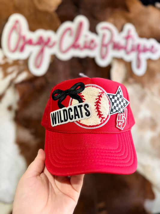 Red Wildcats Baseball Trucker Hat