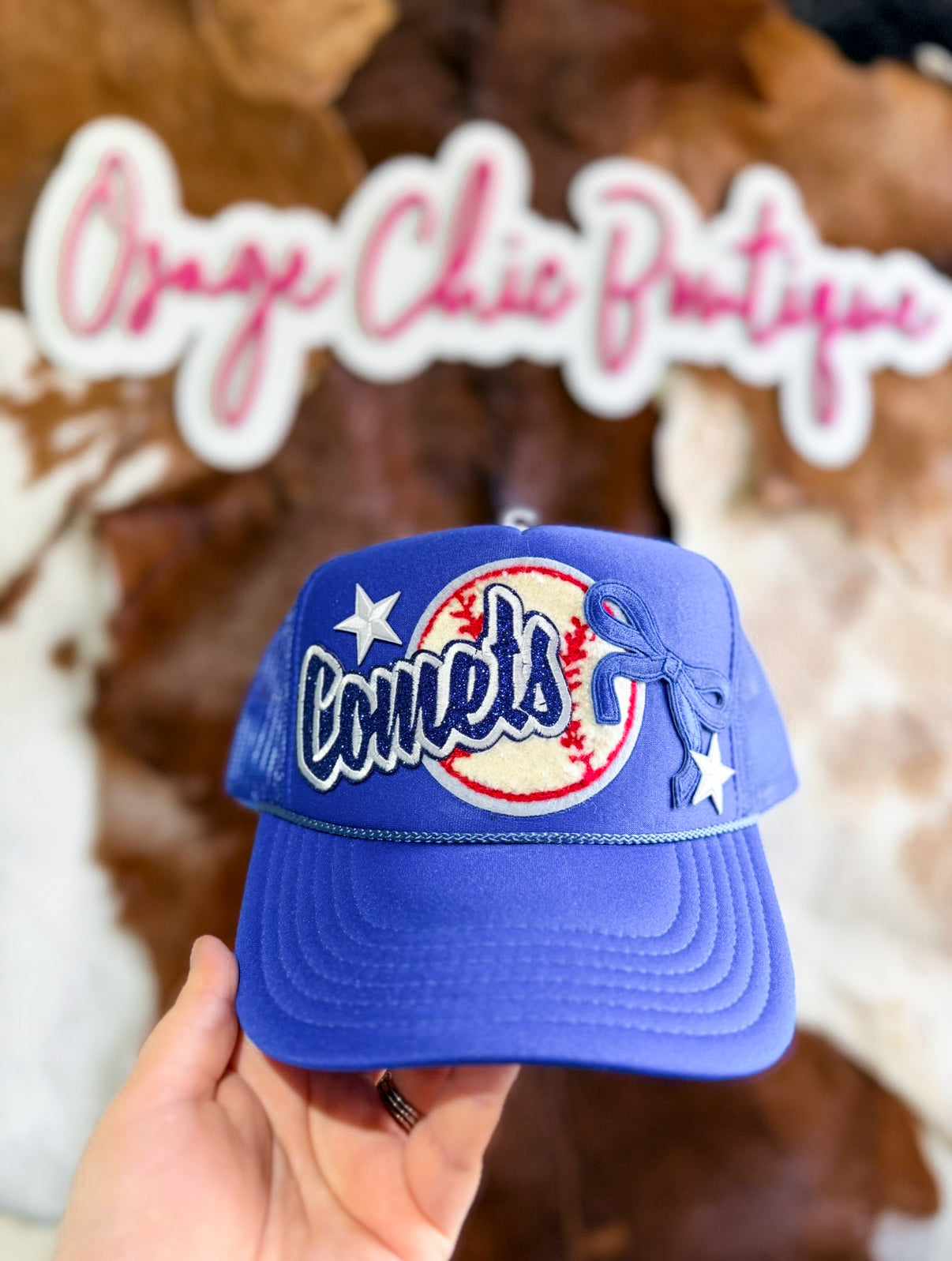 Royal Blue Comets Baseball Trucker Hat