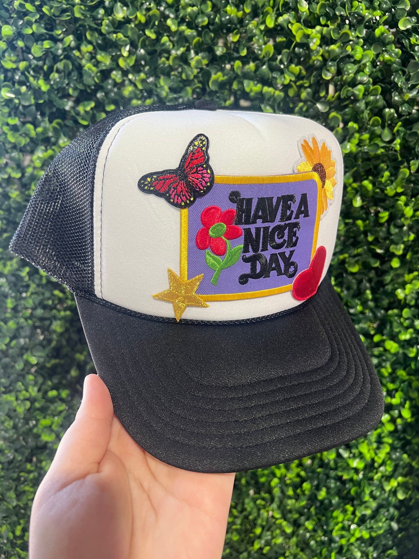 Black Have a Nice Day Trucker Hat