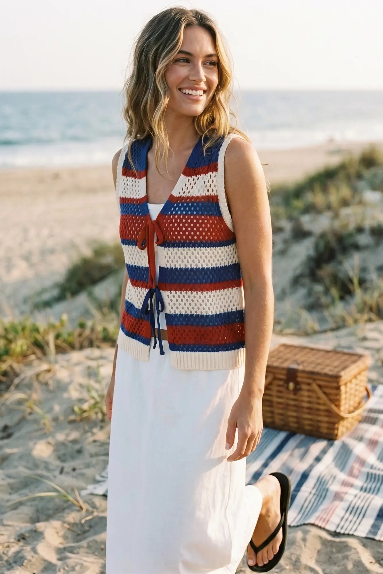 Americana Tie Front Vest
