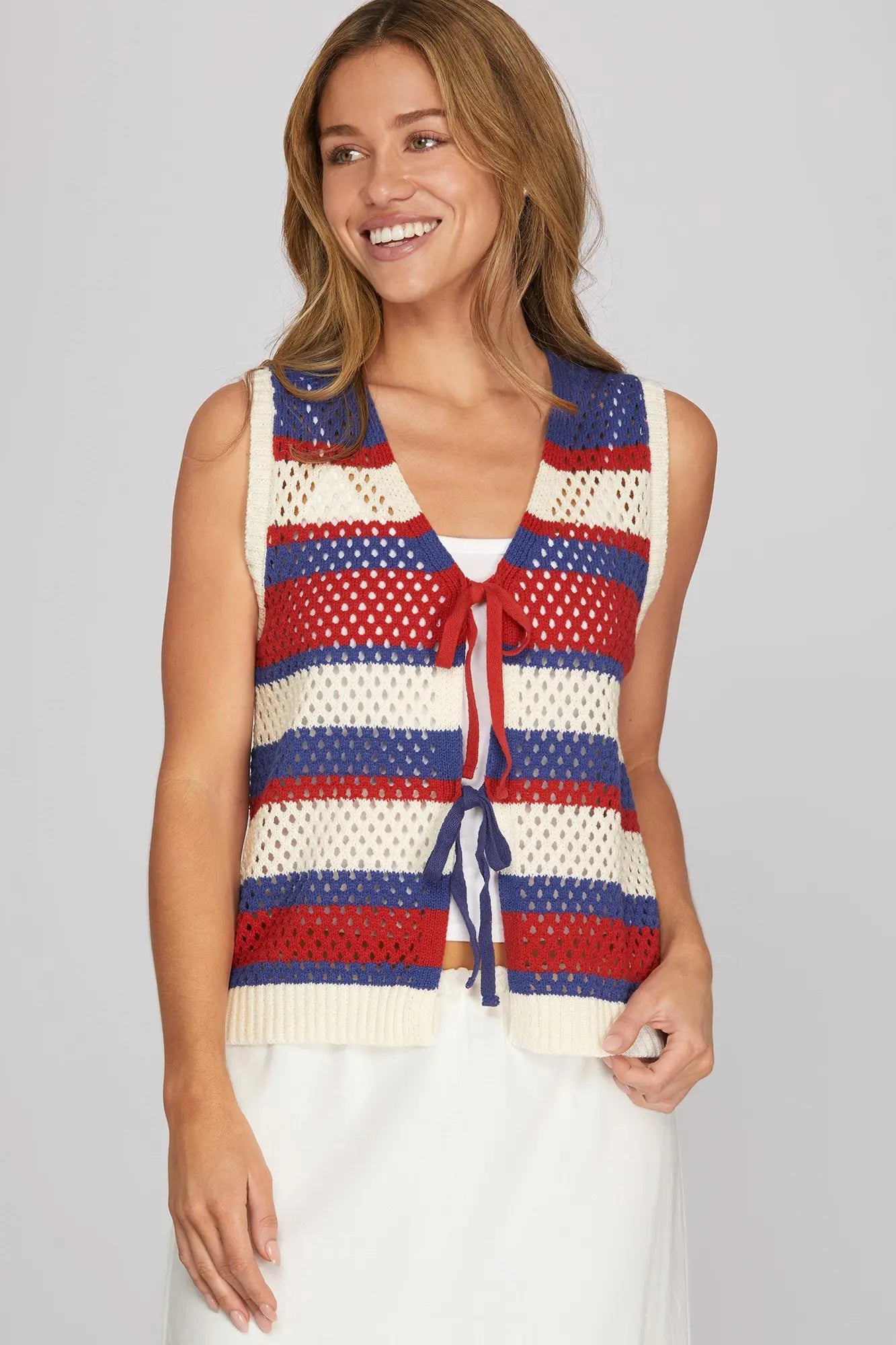 Americana Tie Front Vest
