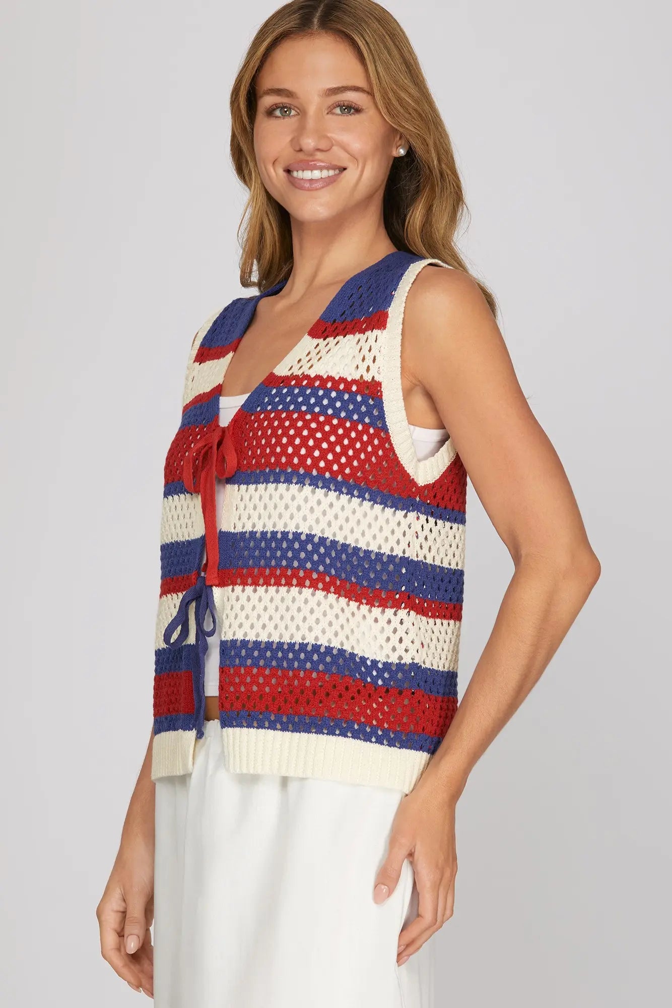 Americana Tie Front Vest