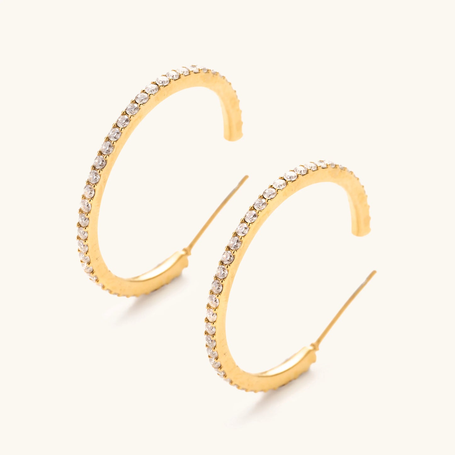 Gold Sutton Medium Crystal Hoops