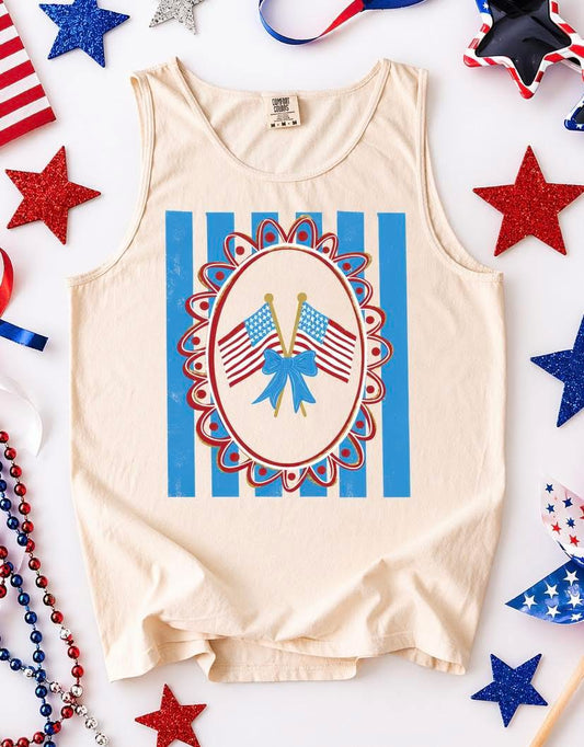 Ivory Flags & Stripes Comfort Colors Tank