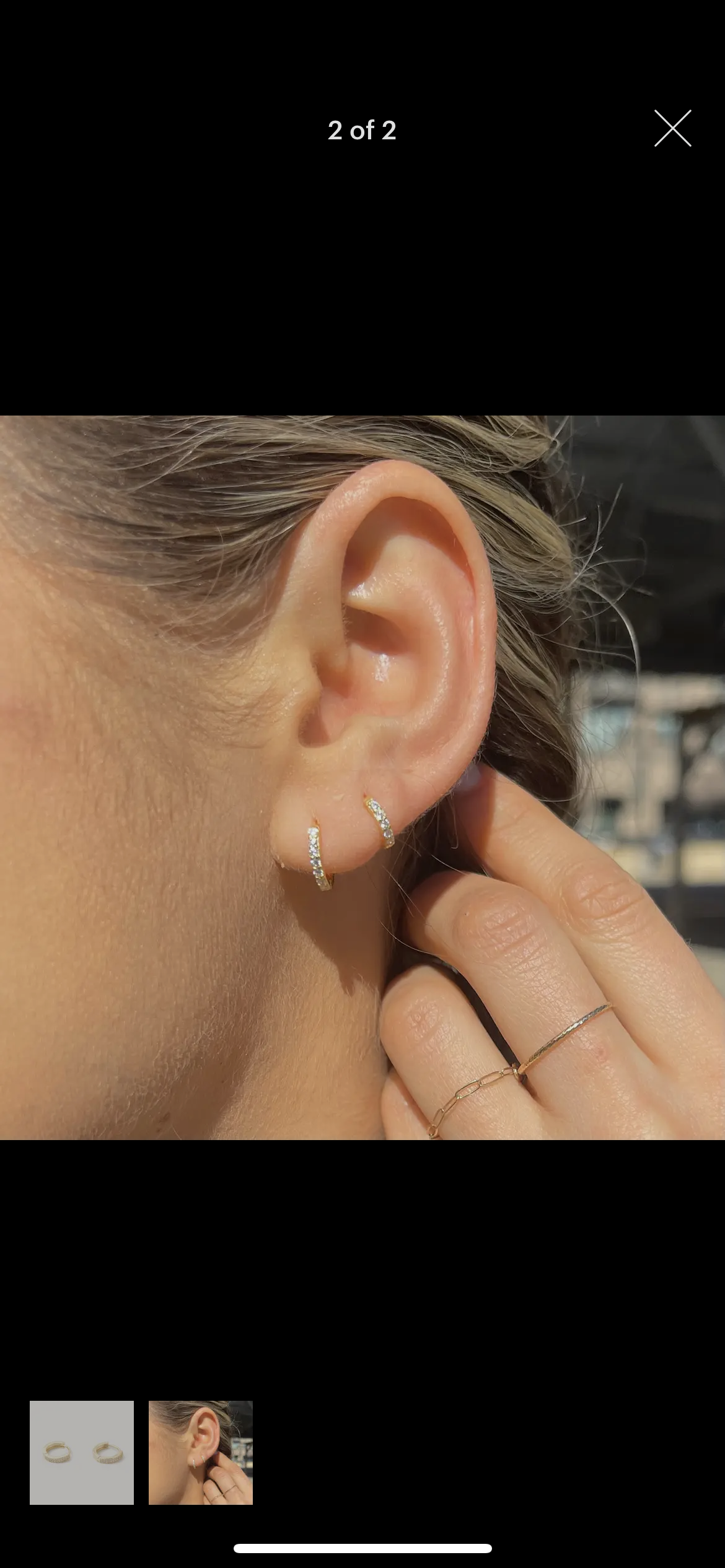 Gold Crystal Huggie Earrings