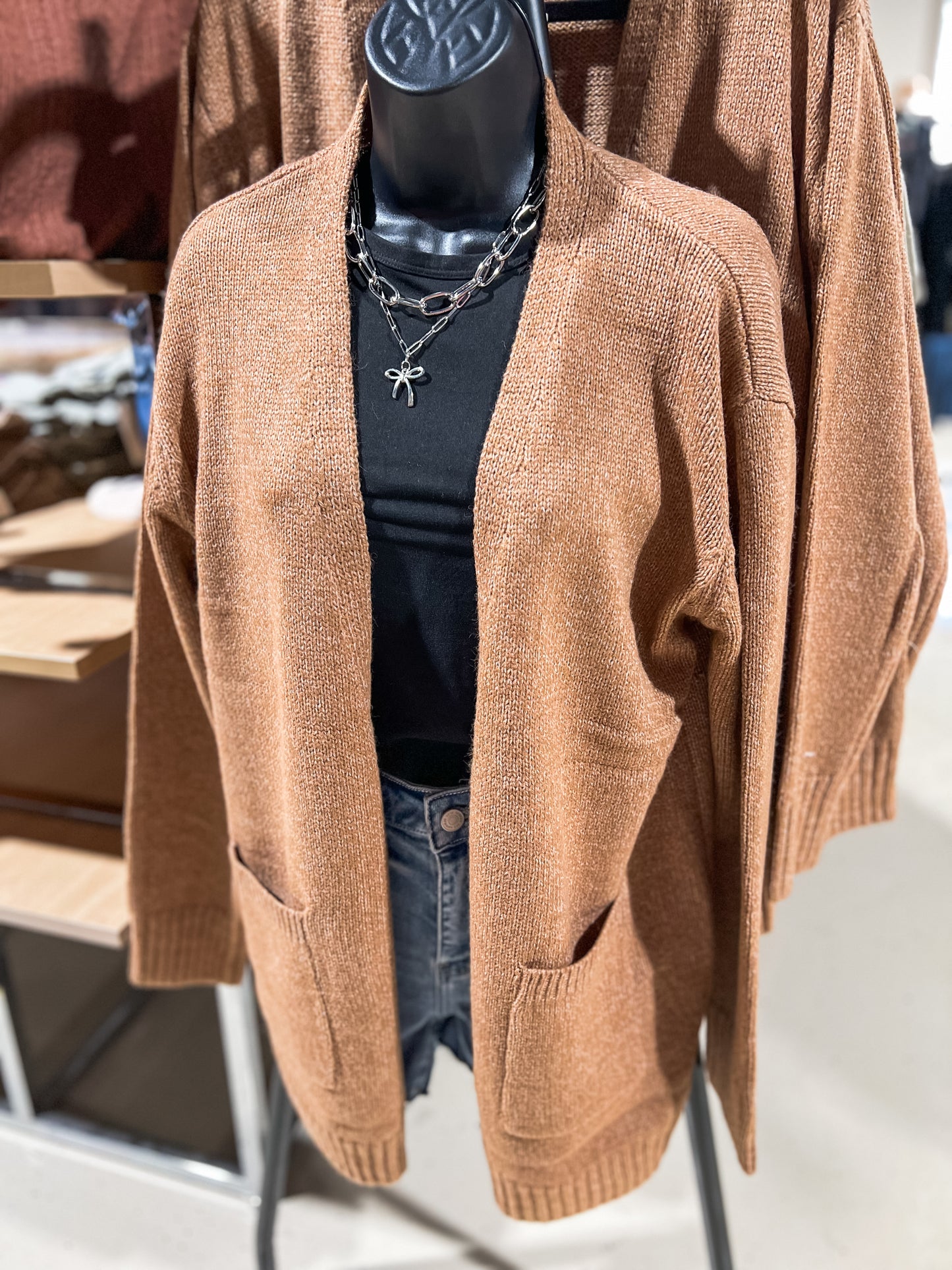 Deep Camel Sweater Cardigan