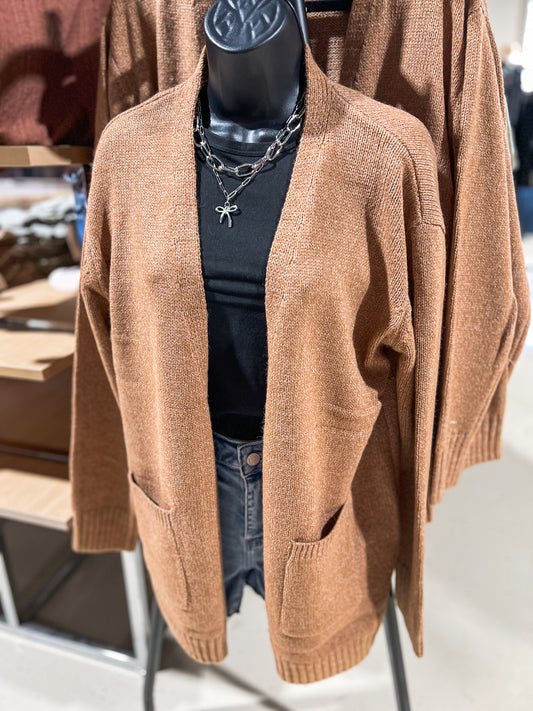 Deep Camel Sweater Cardigan