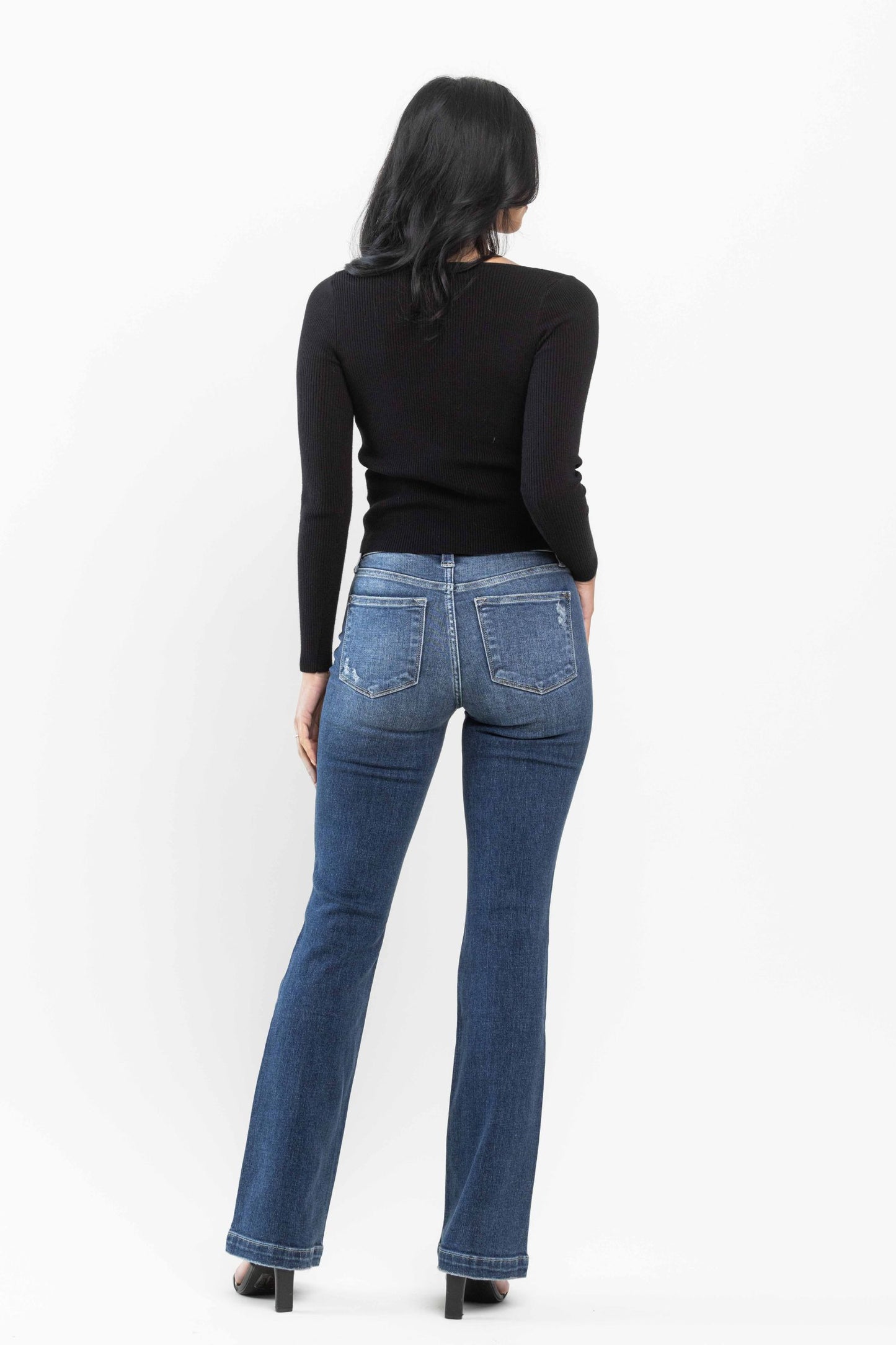 Judy Blue Cameron Mid-Rise Distressed Bootcut Jeans (JB 82541)