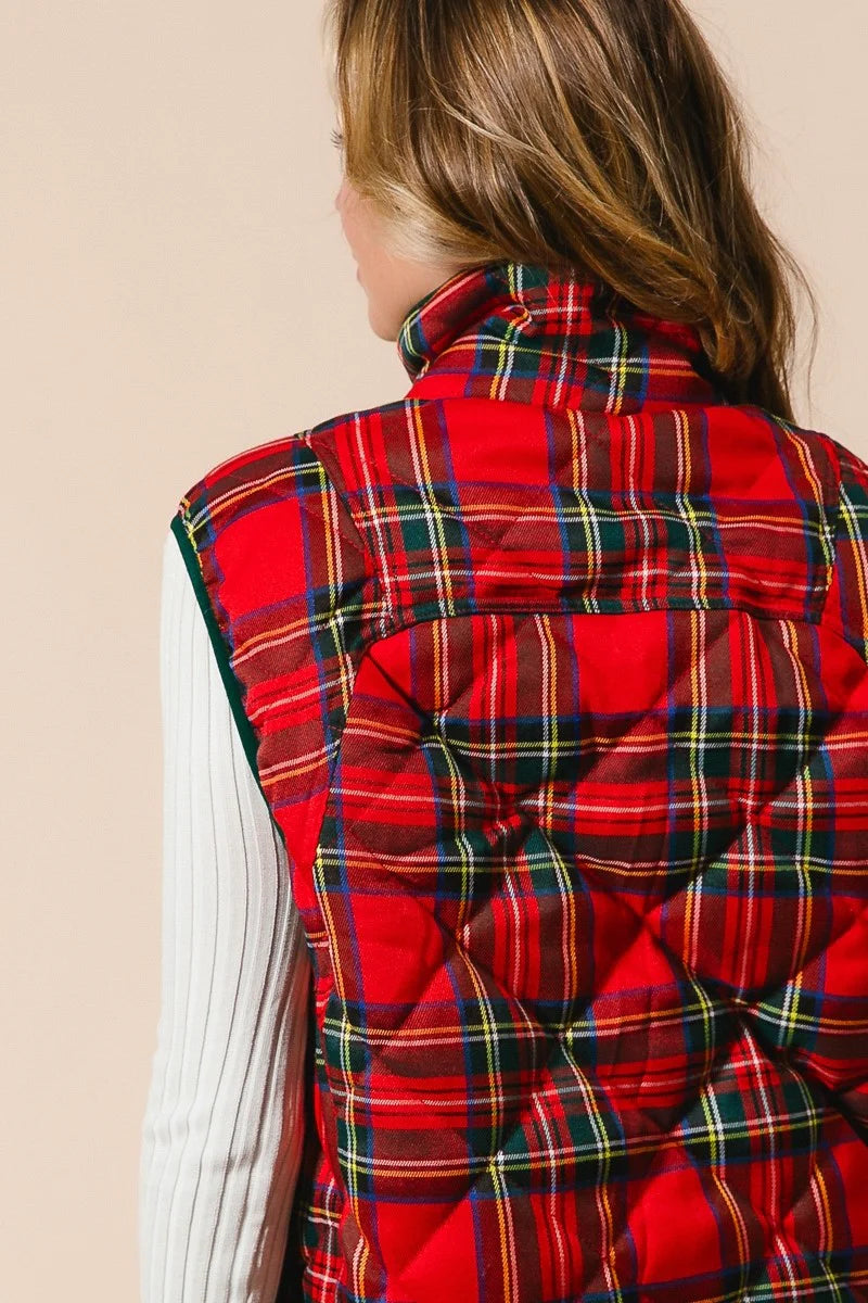 Christmas Plaid Quilted Vest