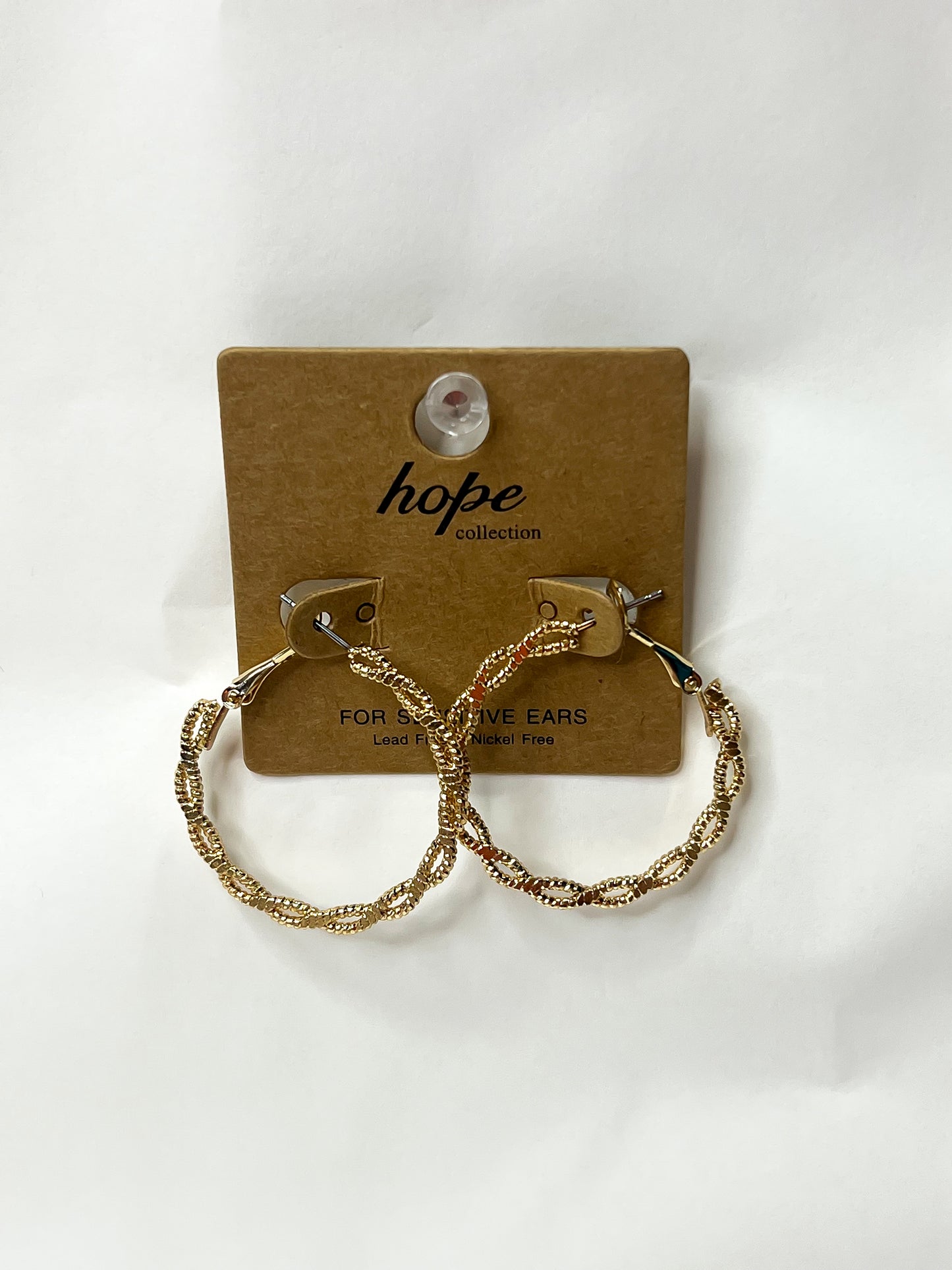 Gold Twisted Hoop Earrings