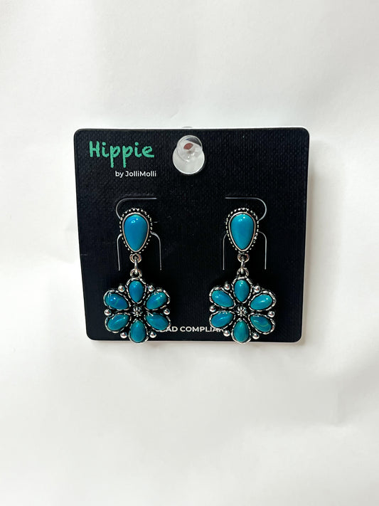 Turquoise Flower Earrings