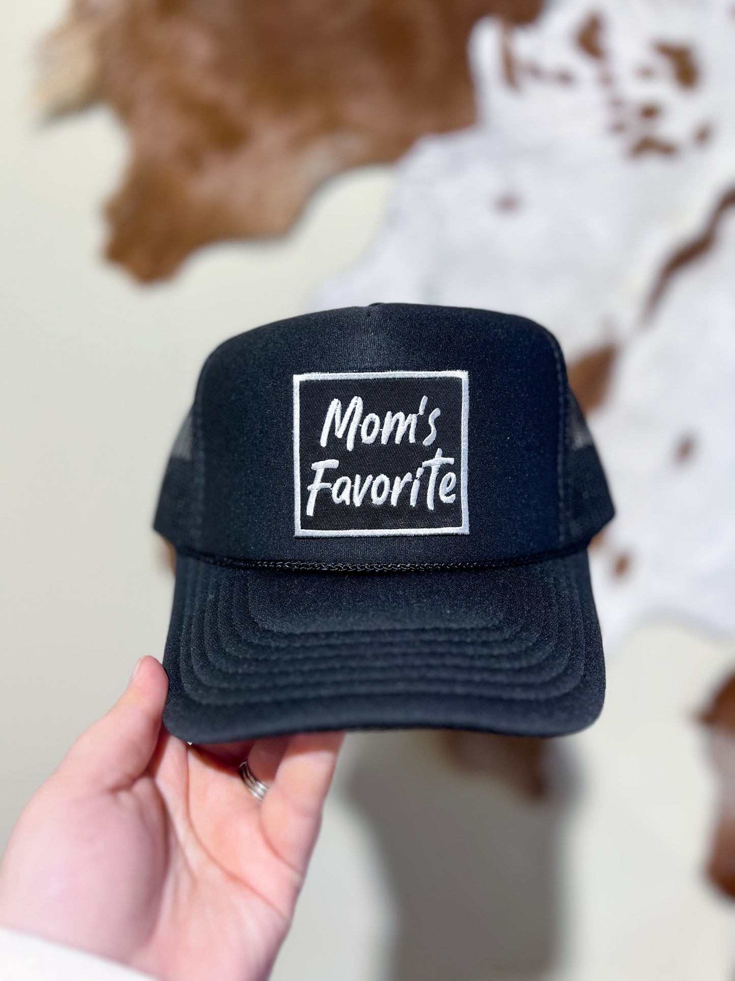 Mom’s Favorite Black Trucker Hat