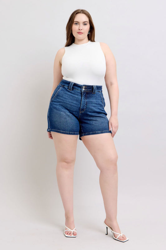 Judy Blue Joy High Rise Double Button Shorts (JB 150307)