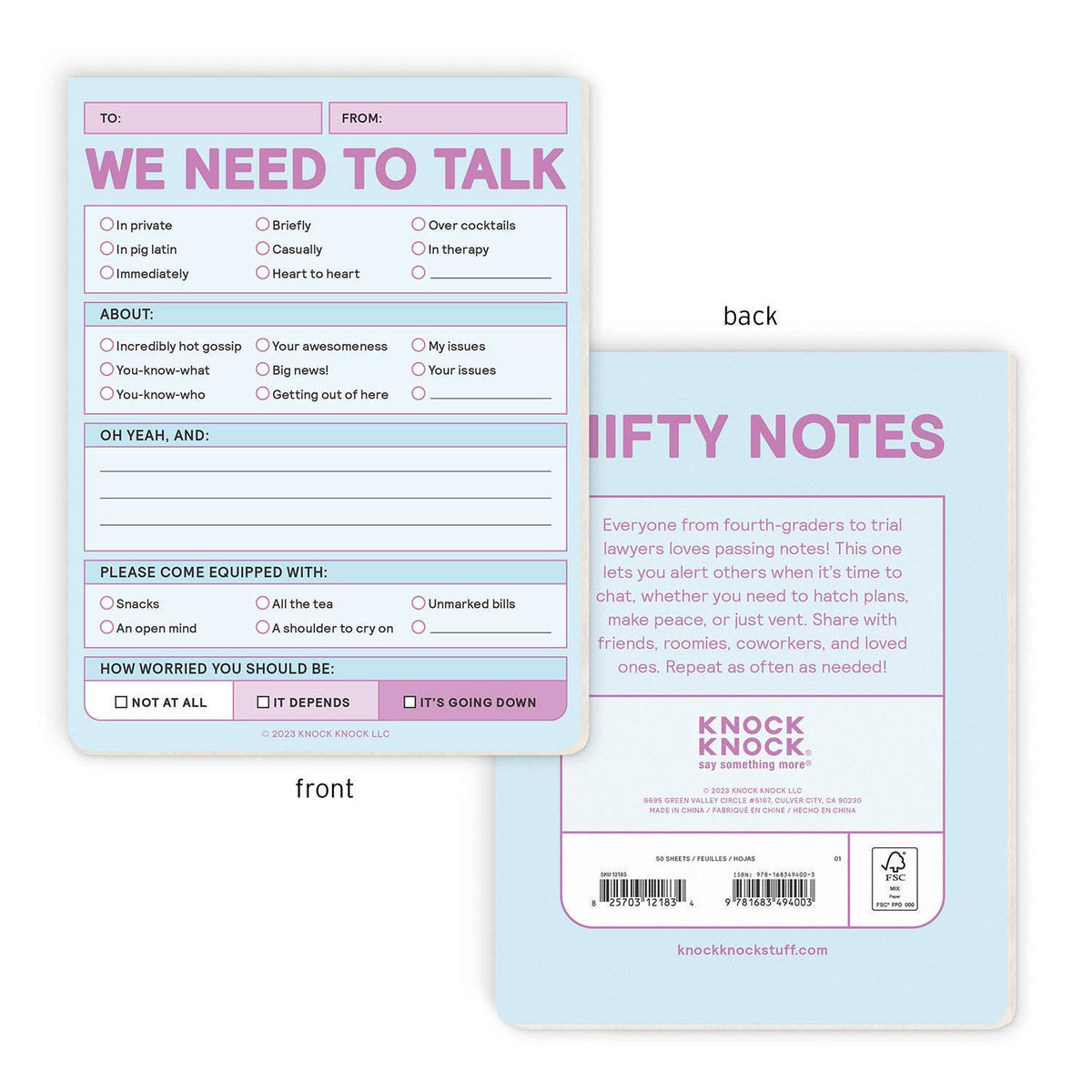We Need to Talk Nifty Note Pad